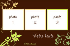 Carte 10x15 personnalise pour faire-part naissance  personnaliser- Ple-mle avec ornements, indiquant les zones o le texte et la photo vont tre intgrs